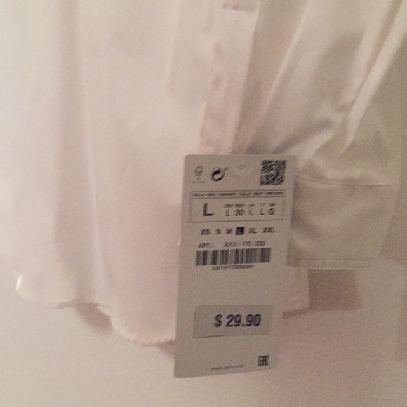 Zara Crisp White Midlength sleeve Blouse - Picture 3 of 5